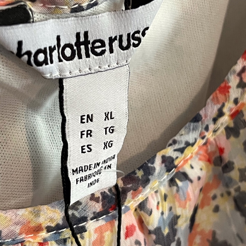 SELLING CHARLOTTE RUSSE DRESS 👗 SIZE XL FLORAL COLOR SLEEVELESS BNWT - Picture 11 of 16